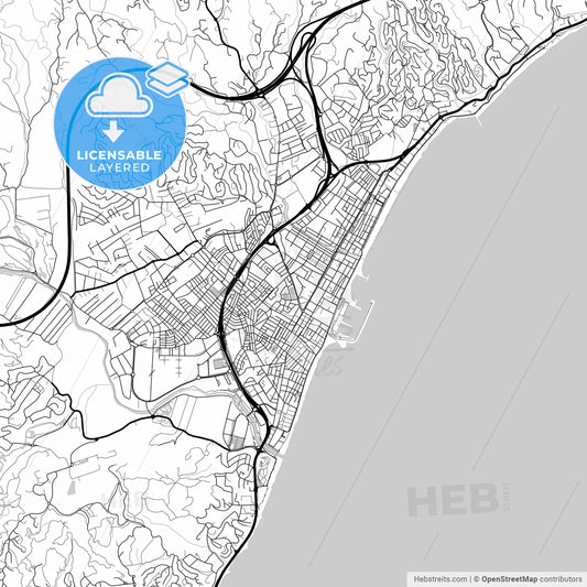 Layered PDF map of Fuengirola, Málaga, Spain