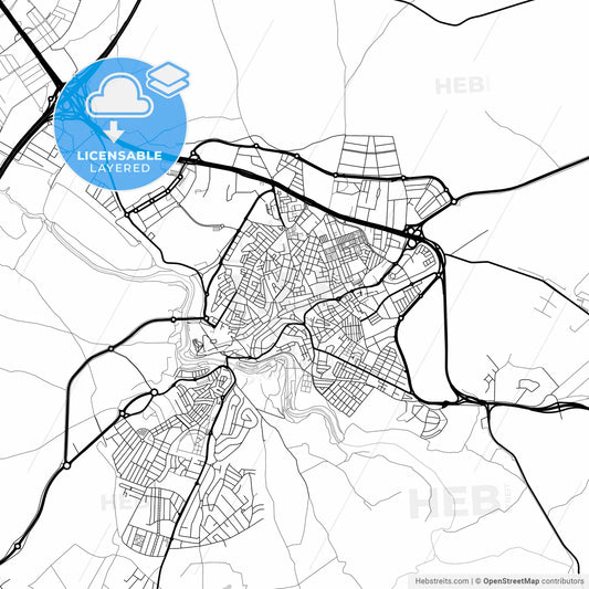 Layered PDF map of Alcalá de Guadaira, Seville, Spain