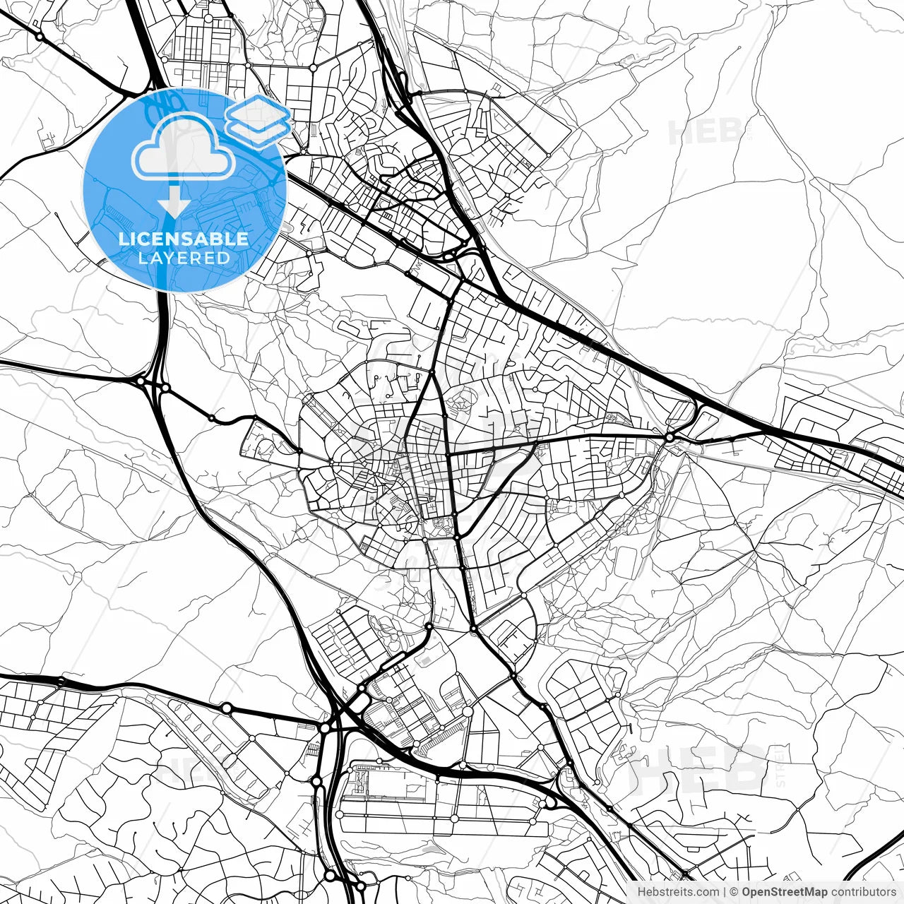 Layered PDF map of Majadahonda, Madrid, Spain