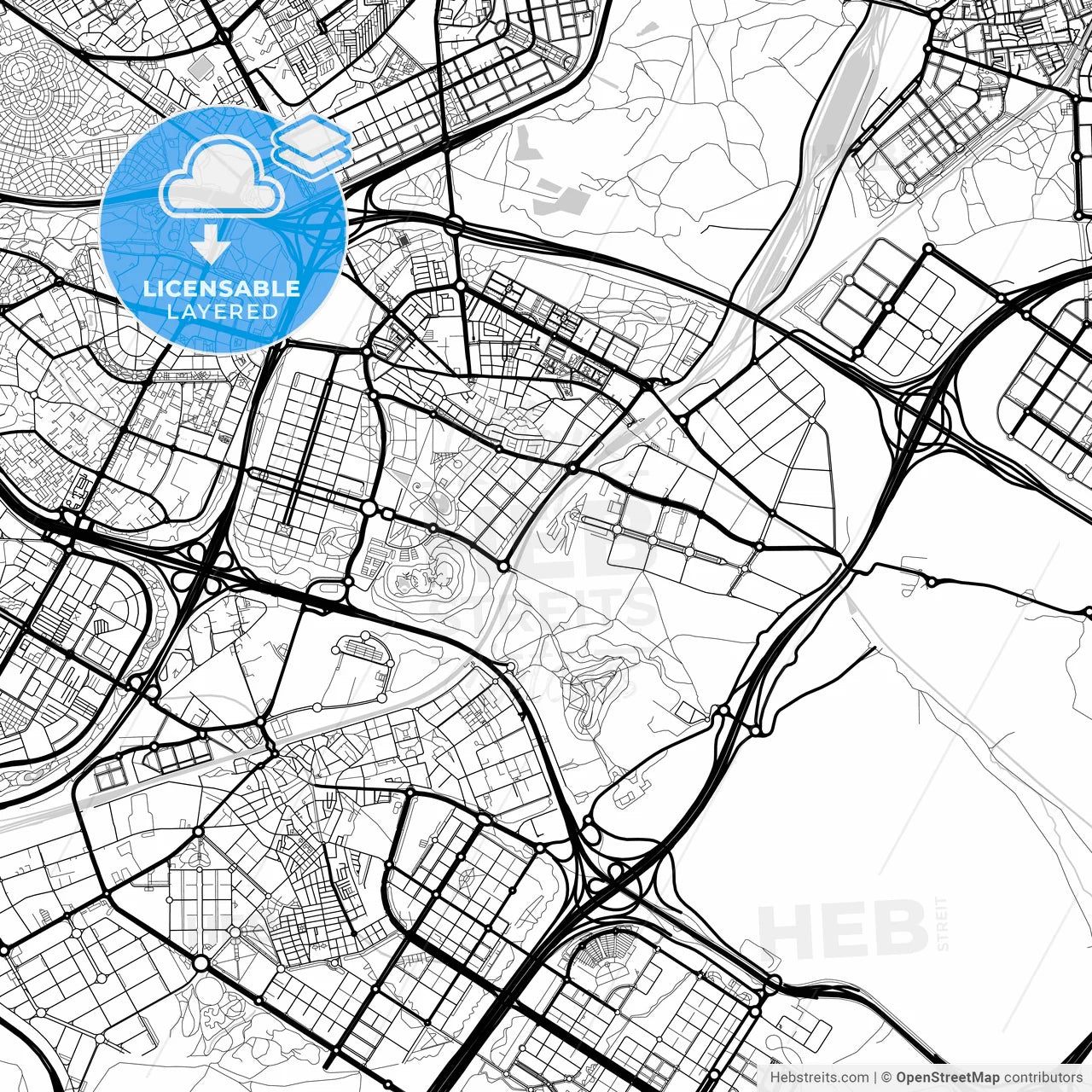 Layered PDF map of Vicálvaro, Madrid, Spain