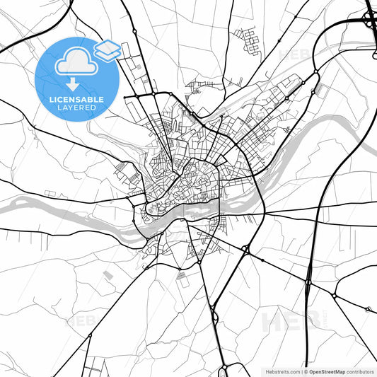 Layered PDF map of Zamora, Spain