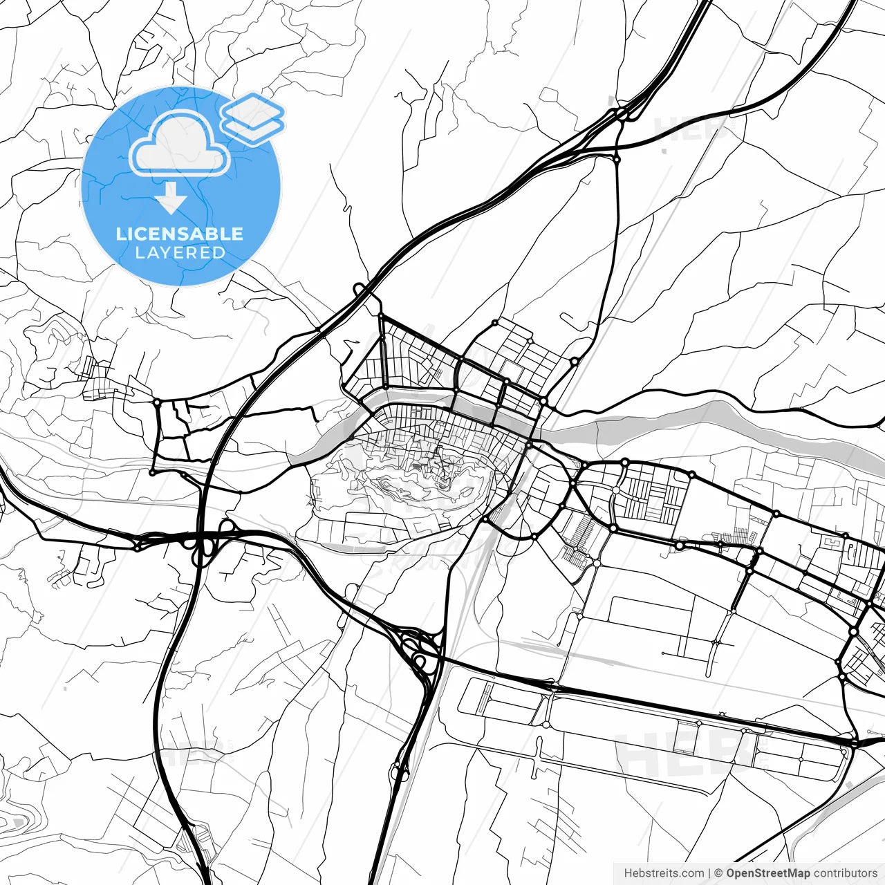 Layered PDF map of Sagunto, Valencia, Spain