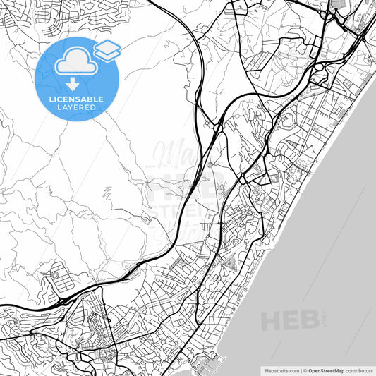 Layered PDF map of Torremolinos, Málaga, Spain