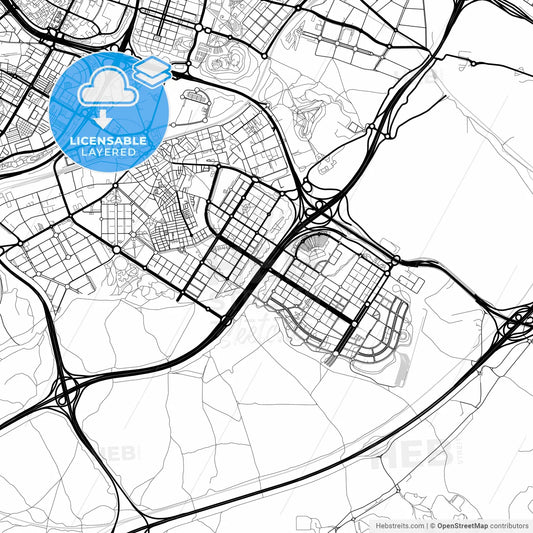 Layered PDF map of Villa de Vallecas, Madrid, Spain
