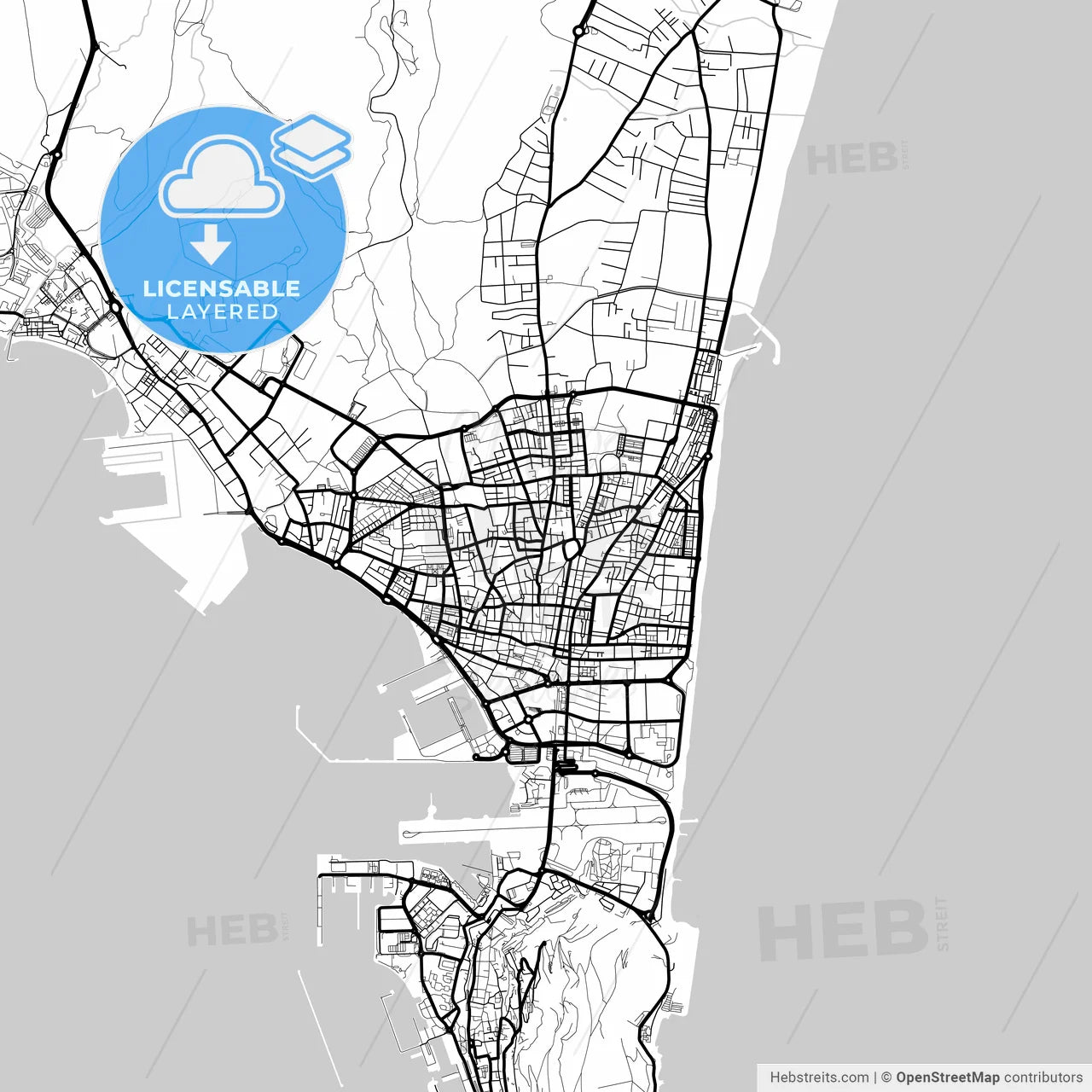 Layered PDF map of La Línea de la Concepción, Cádiz, Spain