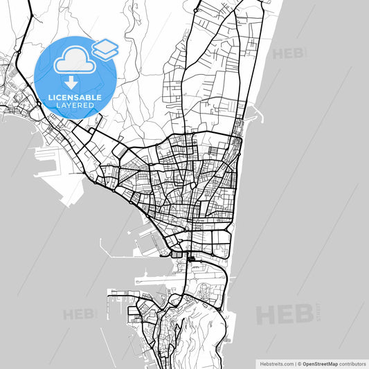 Layered PDF map of La Línea de la Concepción, Cádiz, Spain