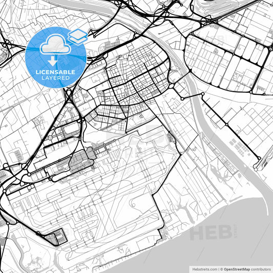Layered PDF map of El Prat de Llobregat, Barcelona, Spain