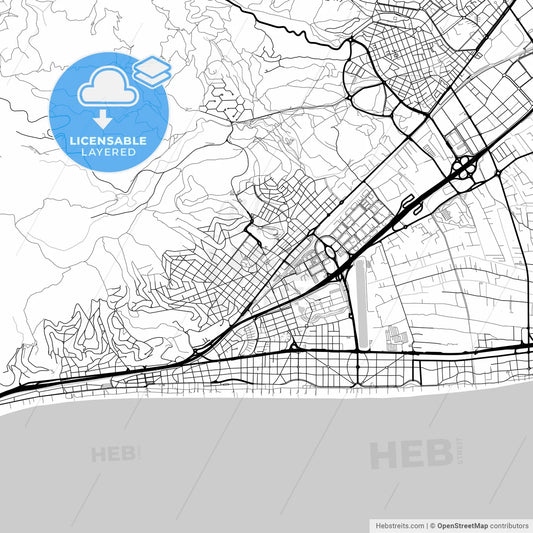 Layered PDF map of Castelldefels, Barcelona, Spain
