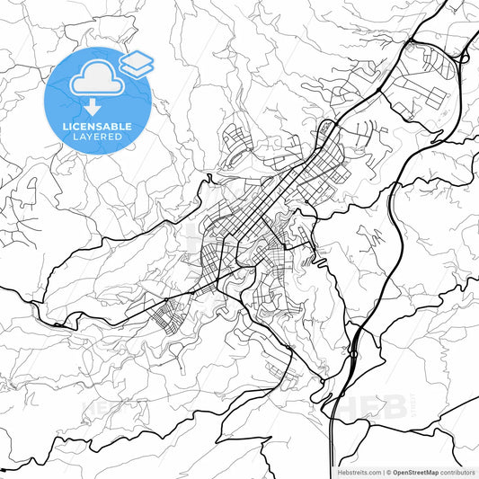 Layered PDF map of Alcoy, Alicante, Spain