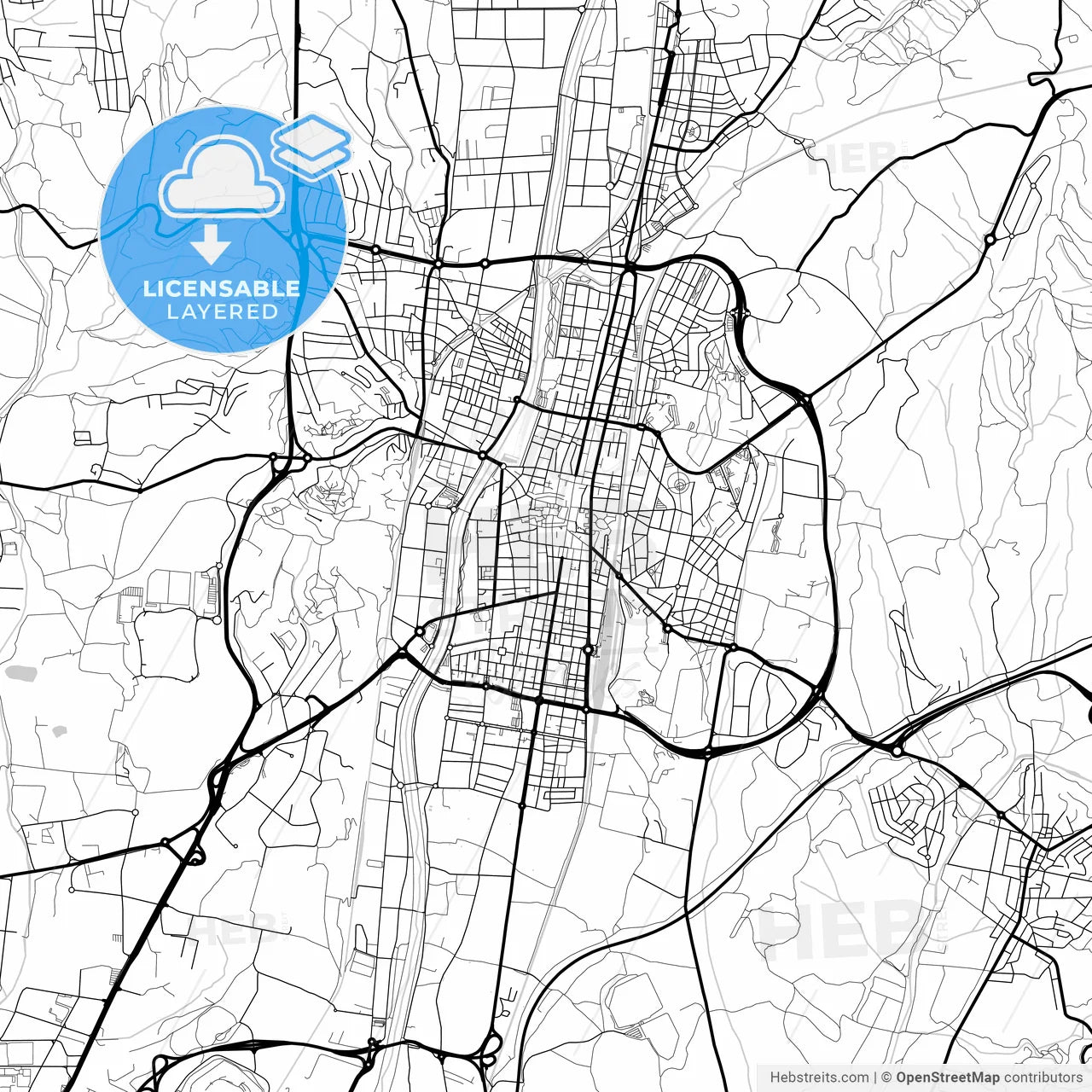 Layered PDF map of Granollers, Barcelona, Spain