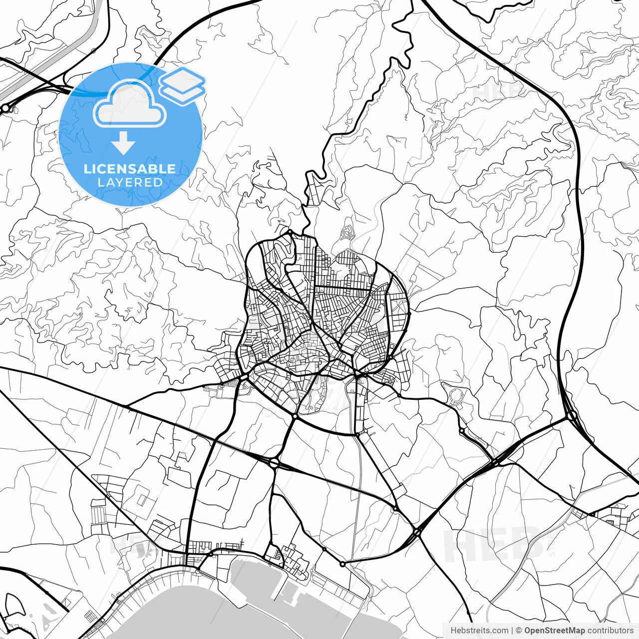 Layered PDF map of Motril, Granada, Spain