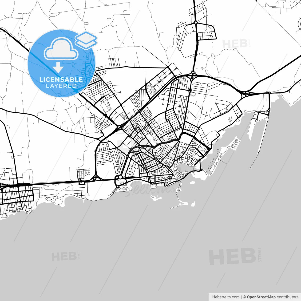 Layered PDF map of Arrecife, Las Palmas, Spain