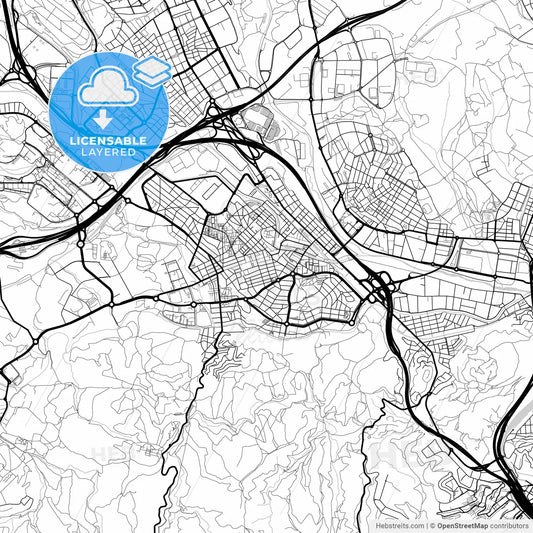 Layered PDF map of Cerdanyola del Vallès, Barcelona, Spain
