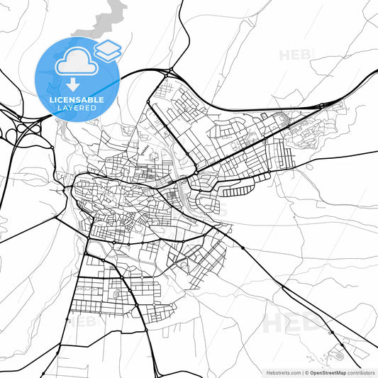 Layered PDF map of Ávila, Ávila, Spain