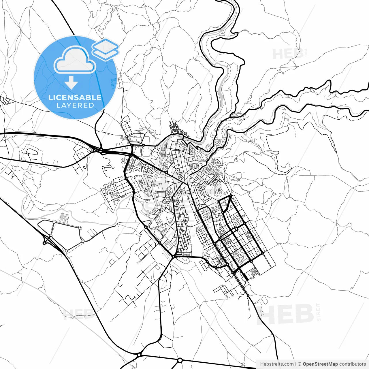 Layered PDF map of Cuenca, Spain