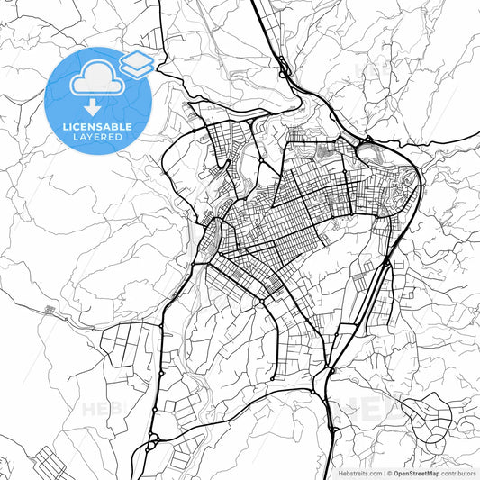 Layered PDF map of Elda, 3600, Spain