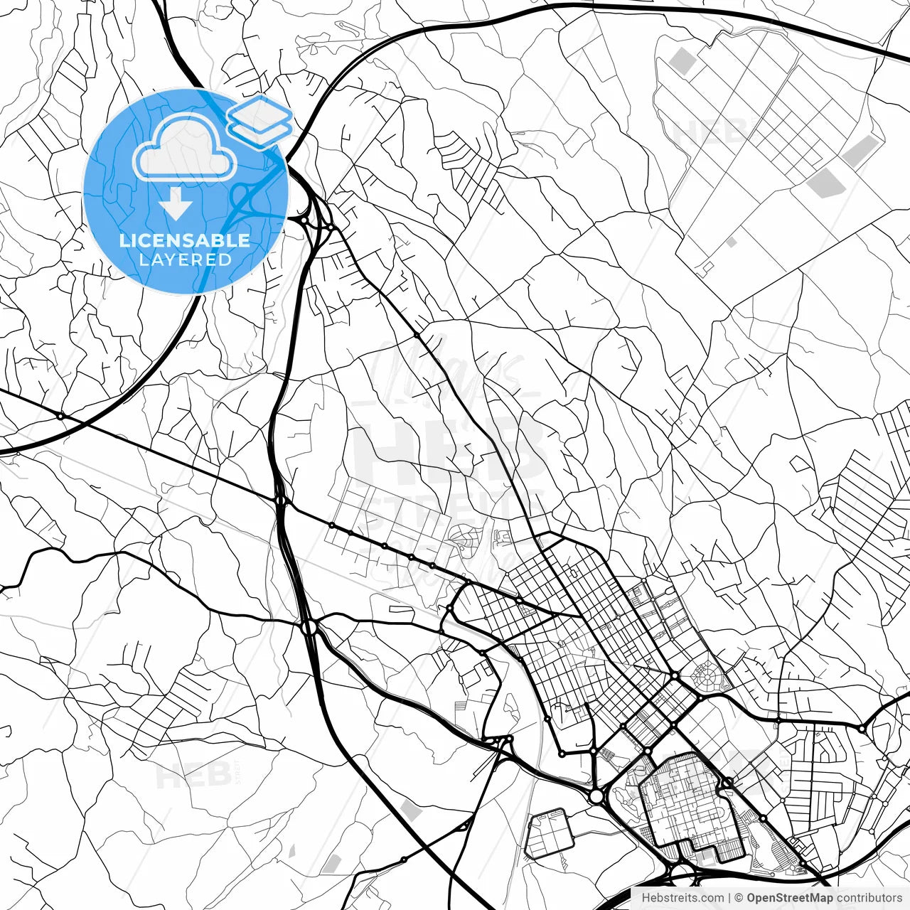 Layered PDF map of San Vicent del Raspeig, Alicante, Spain