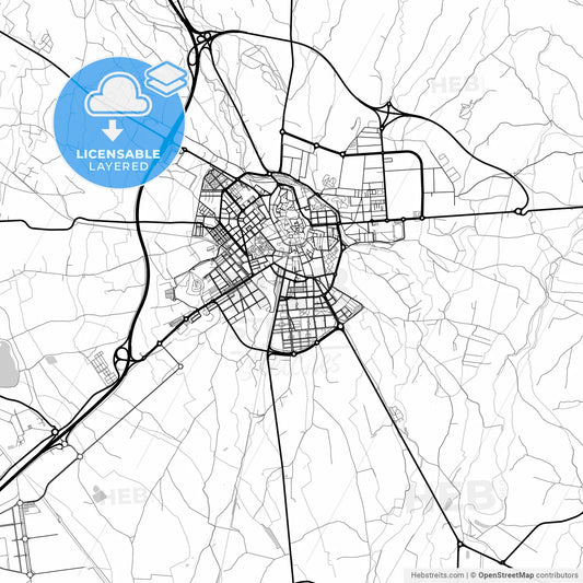Layered PDF map of Huesca, Spain