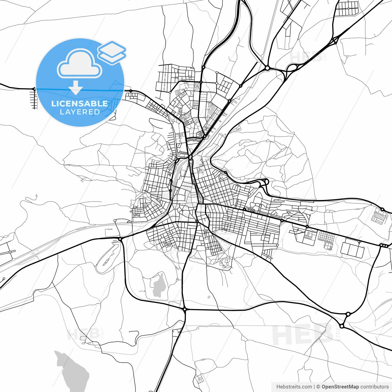 Layered PDF map of Puertollano, Ciudad Real, Spain