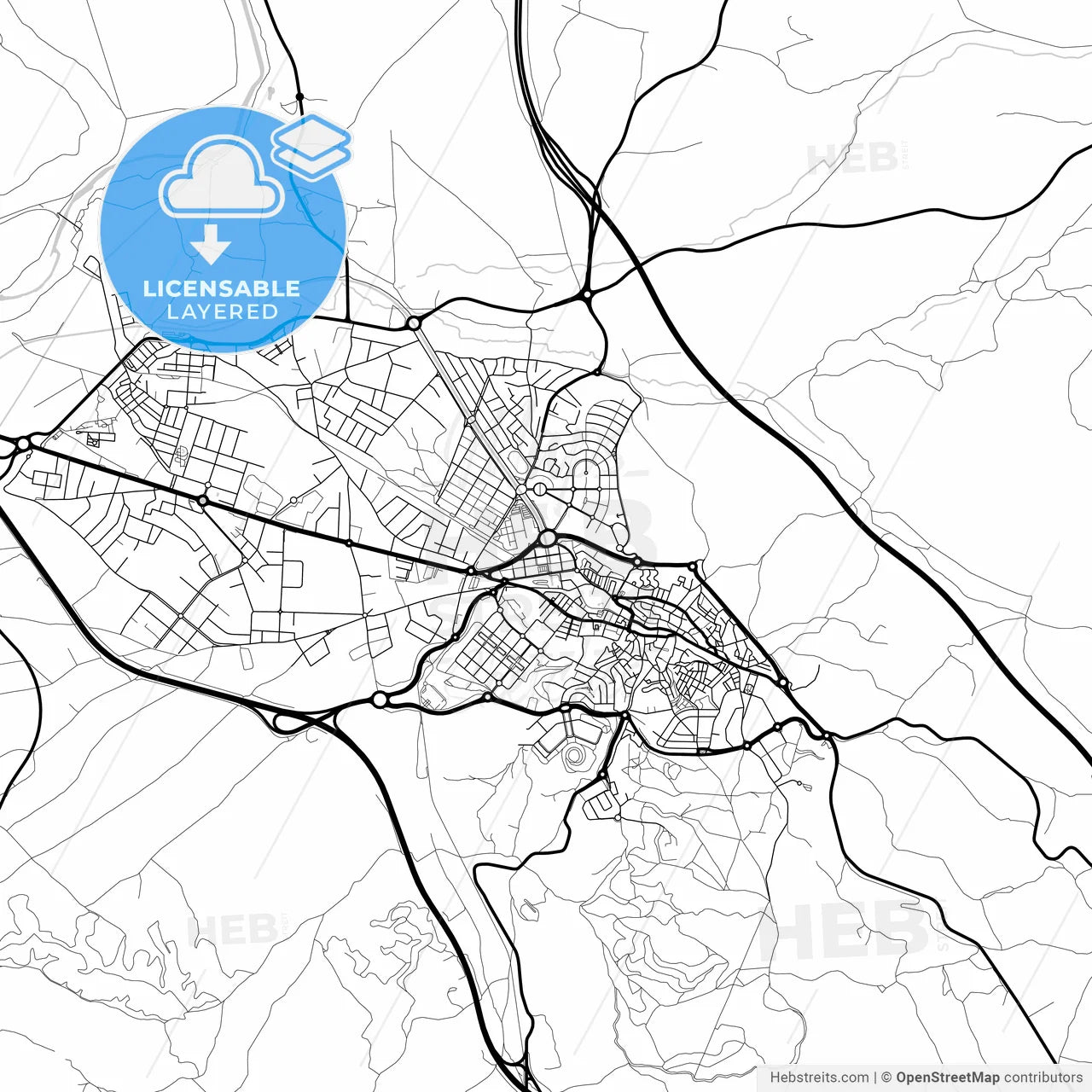 Layered PDF map of Arganda, 28500, Spain