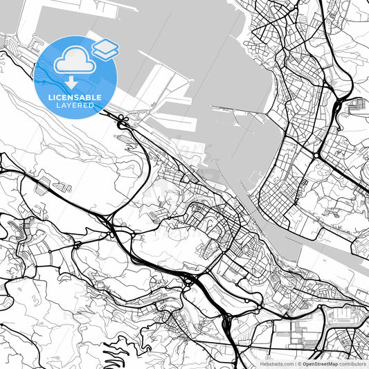 Layered PDF map of Santurtzi, Biscay, Spain