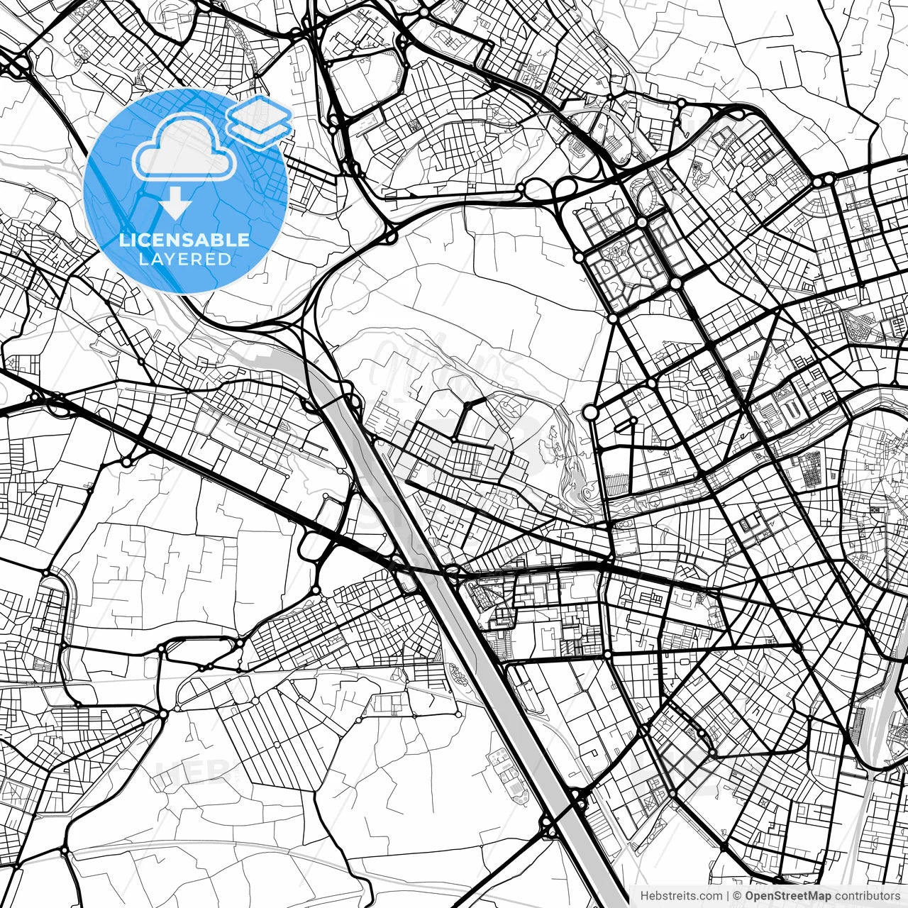 Layered PDF map of Mislata, Valencia, Spain