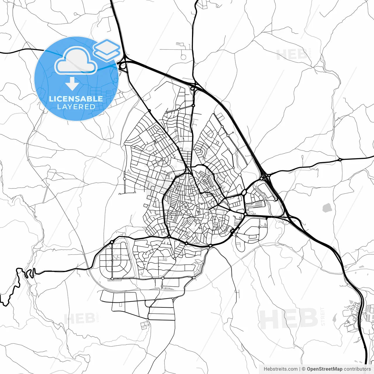 Layered PDF map of Colmenar Viejo, Madrid, Spain