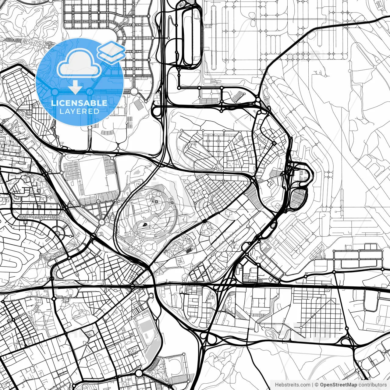 Layered PDF map of Barajas de Madrid, 28042 Madrid, Spain