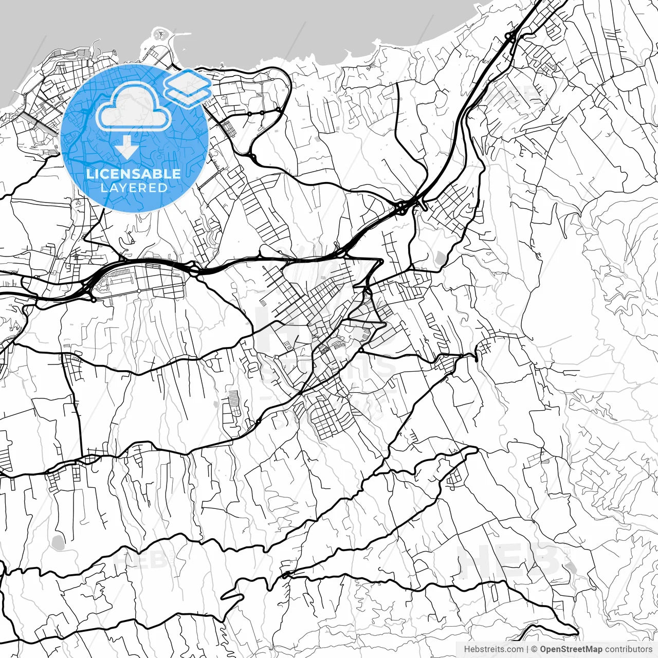 Layered PDF map of La Orotava, Santa Cruz de Tenerife, Spain