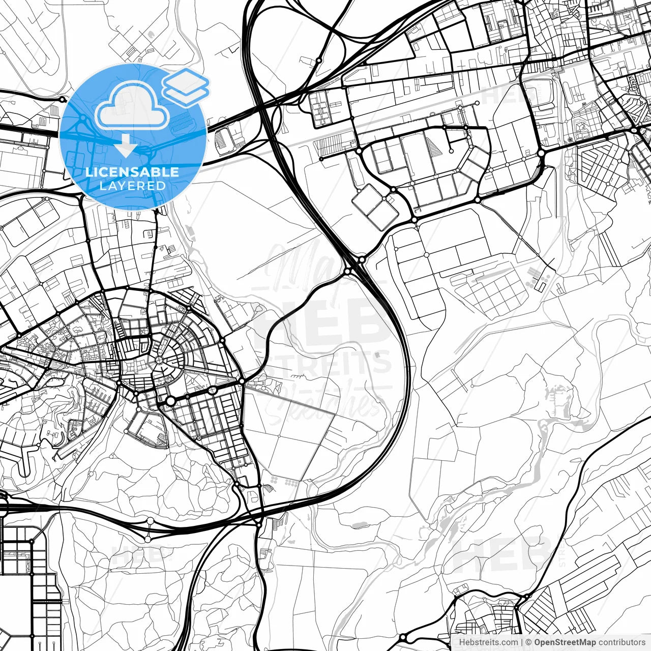 Layered PDF map of San Fernando de Henares, 28830, Spain