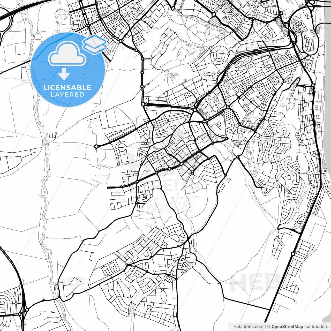 Layered PDF map of Mairena del Aljarafe, 41927, Spain