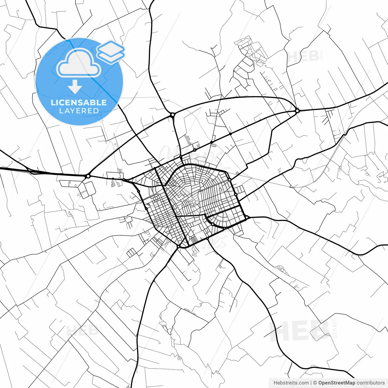 Layered PDF map of Manacor, Illes Balears, Spain