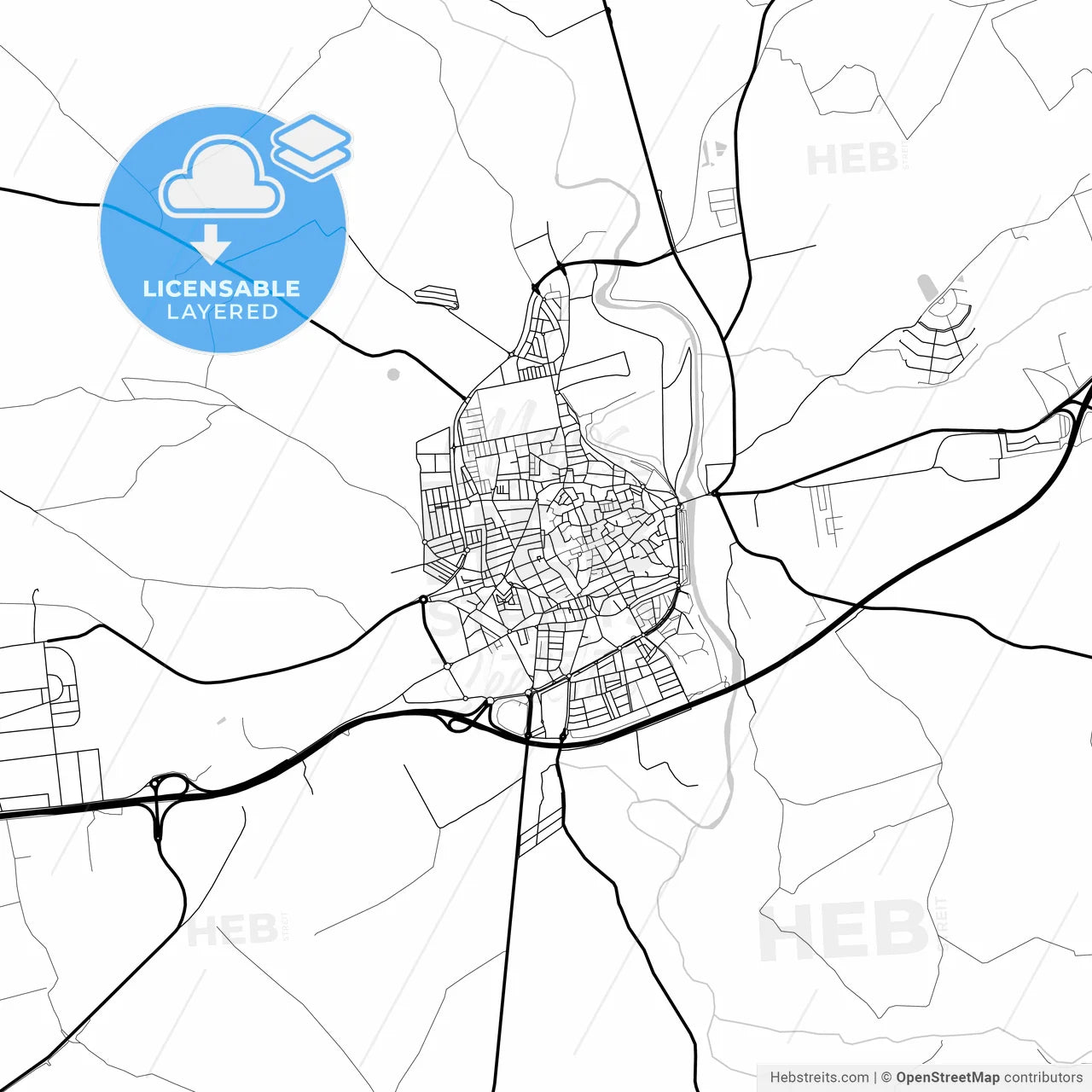 Layered PDF map of Écija, Sevilla, Spain