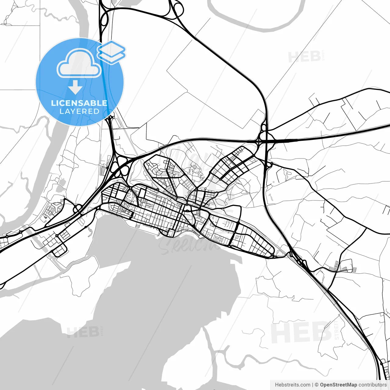 Layered PDF map of Puerto Real, Cádiz, Spain
