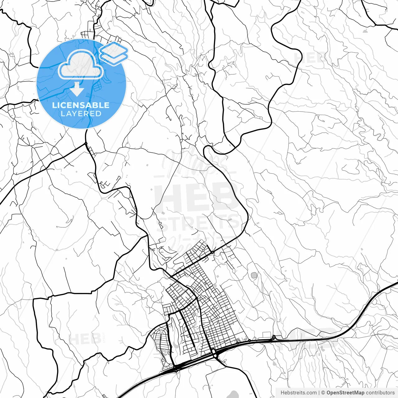 Layered PDF map of Granadilla de Abona, Santa Cruz de Tenerife, Spain