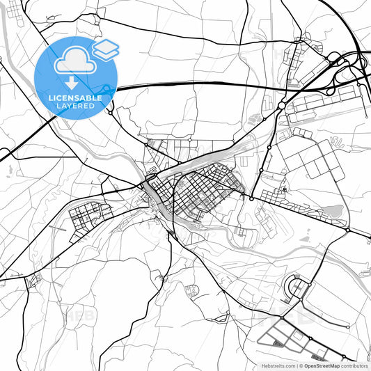 Layered PDF map of Miranda de Ebro, Burgos, Spain