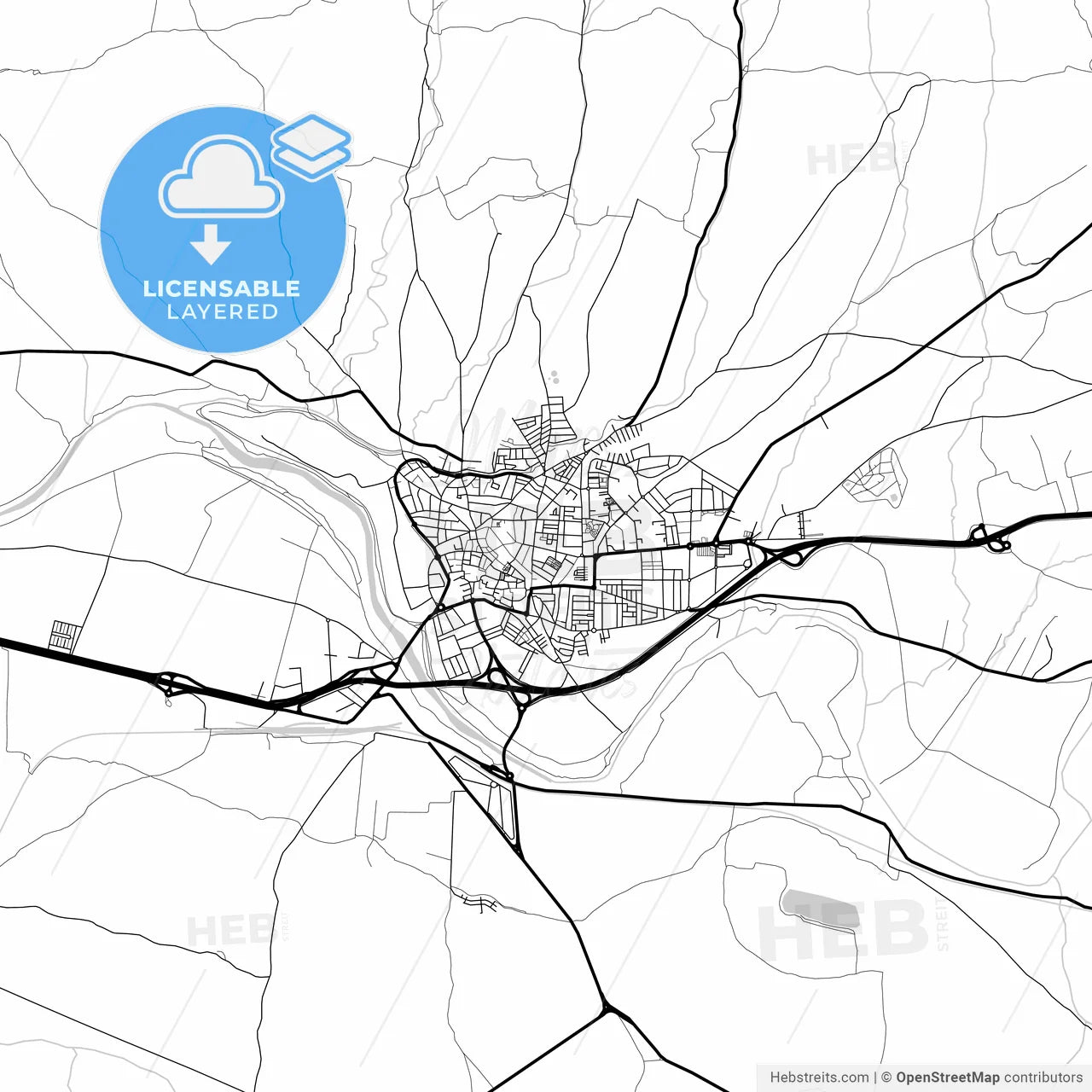 Layered PDF map of Andújar, Jaén, Spain