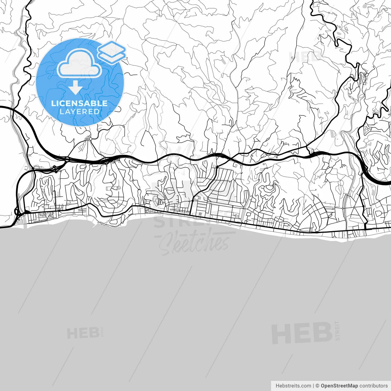 Layered PDF map of Rincón de la Victoria, Málaga, Spain