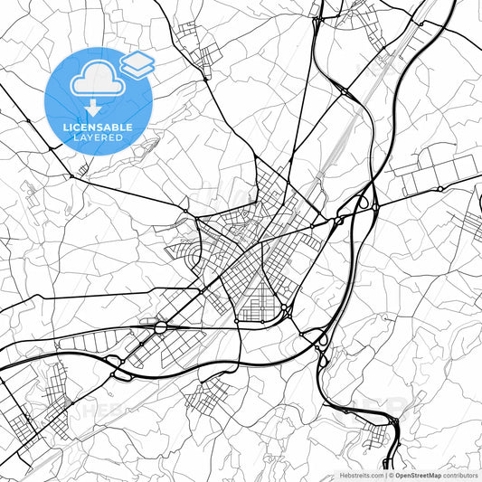 Layered PDF map of Vilafranca del Penedès, Barcelona, Spain