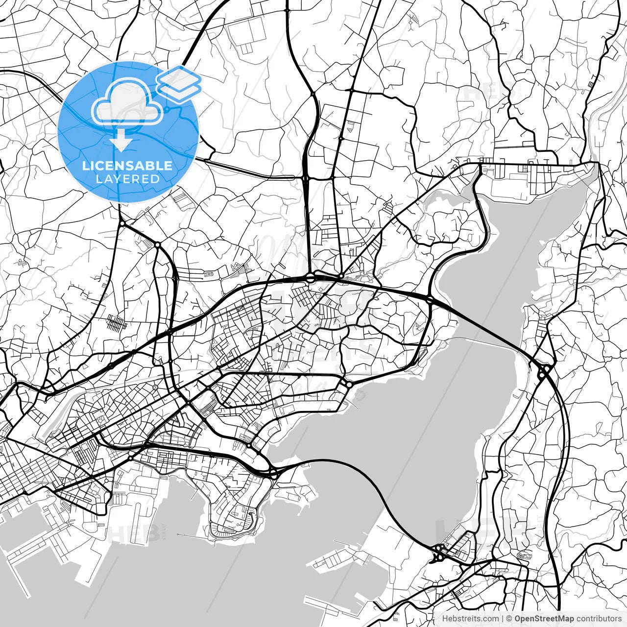 Layered PDF map of Narón, A Coruña, Spain