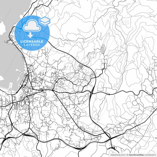 Layered PDF map of Vilagarcía de Arousa, Pontevedra, Spain