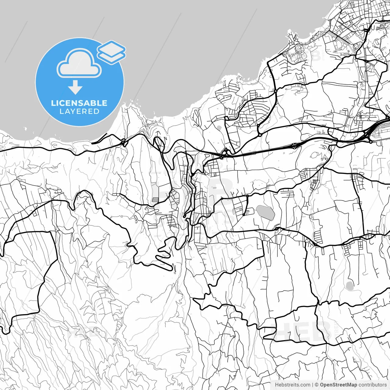 Layered PDF map of Los Realejos, Santa Cruz de Tenerife, Spain