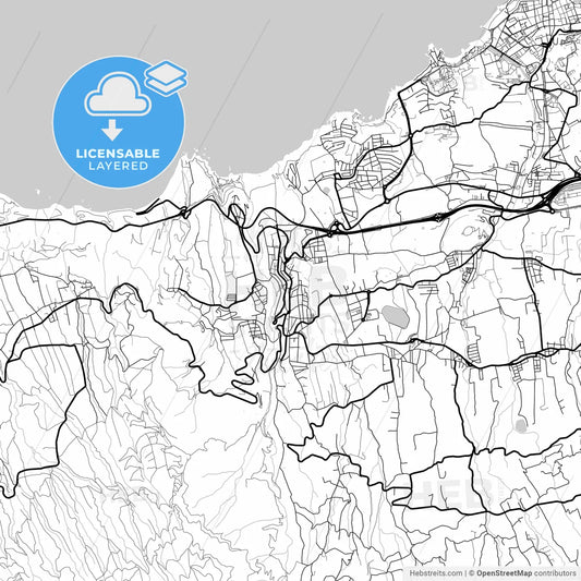 Layered PDF map of Los Realejos, Santa Cruz de Tenerife, Spain