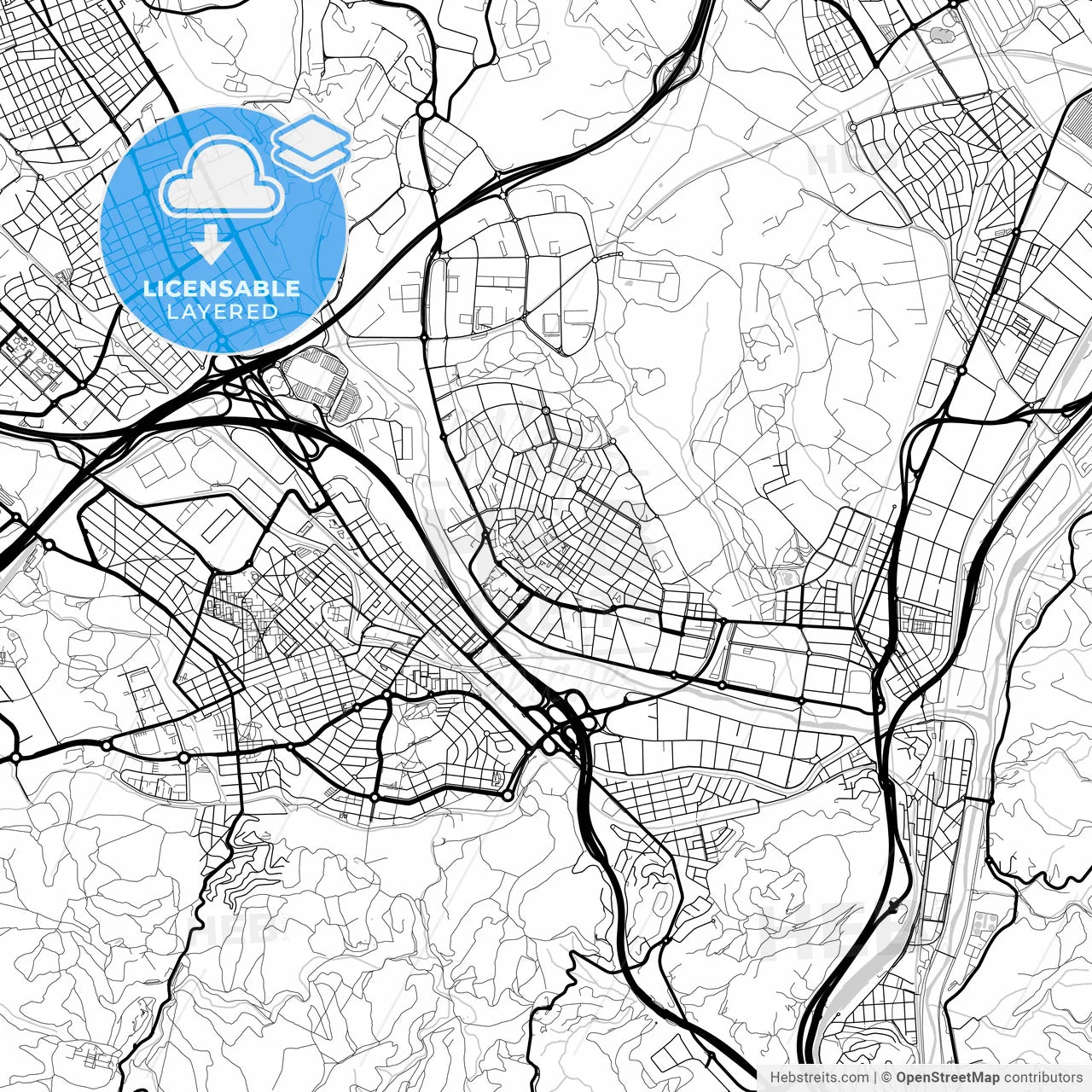 Layered PDF map of Ripollet, Barcelona, Spain