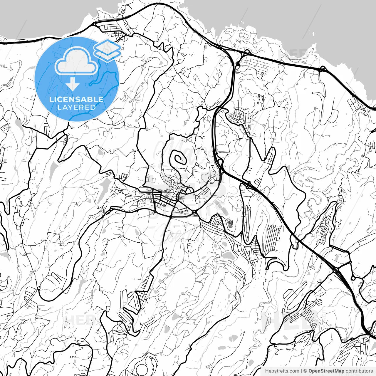 Layered PDF map of Arucas, Las Palmas, Spain