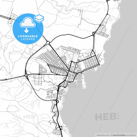 Layered PDF map of Puerto del Rosario, Las Palmas, Spain