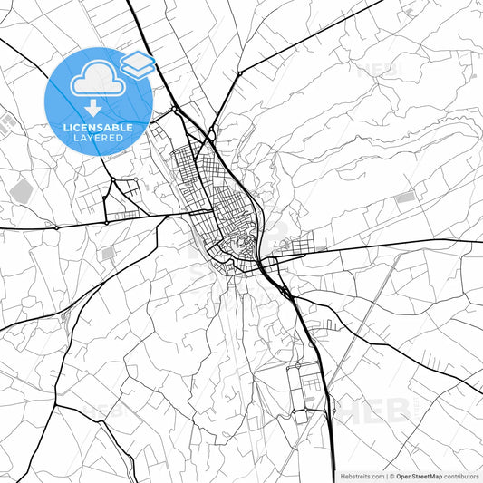 Layered PDF map of Villena, Alicante, Spain