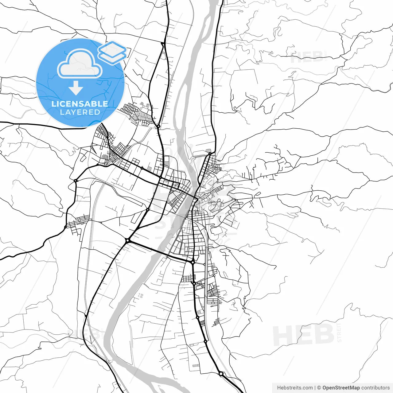 Layered PDF map of Tortosa, Tarragona, Spain