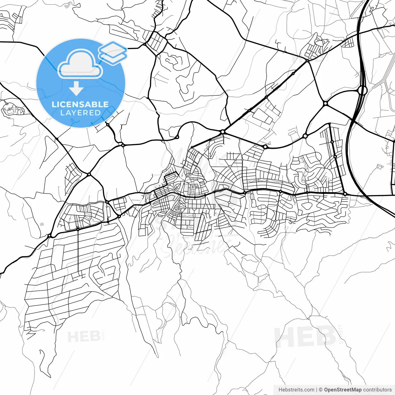 Layered PDF map of Alhaurín de la Torre, Málaga, Spain