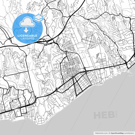 Layered PDF map of San Pedro de Alcántara, Málaga, Spain